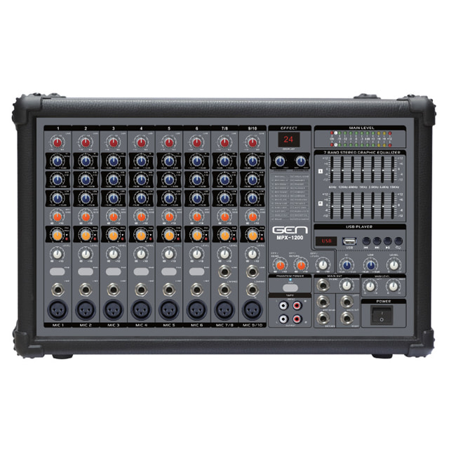 MPX-1200 1200W 스테레오 오디오믹서